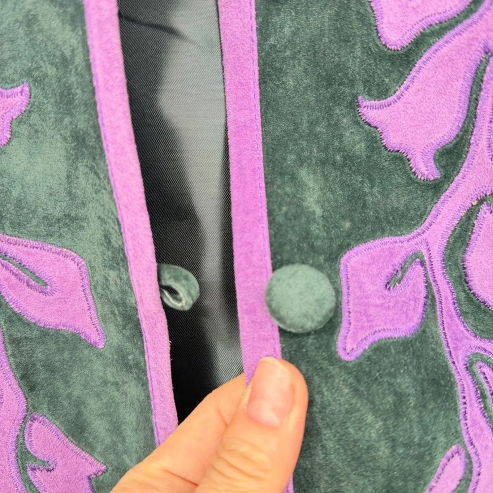 Linea by Louis Dell'Olio Jacket 100% Leather Suede Embroidered Floral NWOT Sz 1X